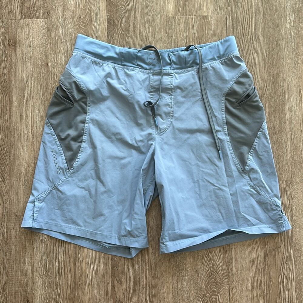 Hylete Helix Athletic 9" Shorts Grey‎ & Blue Medium